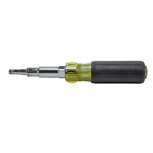 Klein Tools 2.950" X 7.900" Heavy Duty Multi-Bit Screwdriver/Nut Driver With Cushion Grip Handle (6 Per Pack)