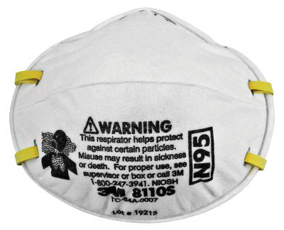3M‚Ñ¢ Small N95 8110S Disposable Particulate Respirator With Adjustable Nose Clip - Meets NIOSH Standards (20 Each Per Box)