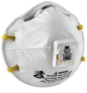 3M‚Ñ¢ Standard N95 8210V Disposable Particulate Respirator With Cool Flow‚Ñ¢ Exhalation Valve And Adjustable Nose Clip - Meets NIOSH And OSHA Standards (10 Each Per Box)