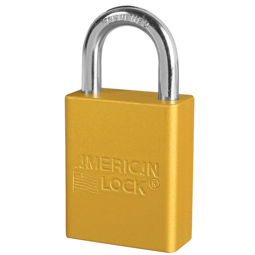 American Lock¬Æ Yellow Anodized Aluminum 5 Pin Tumbler Safety Padlock Boron Alloy Shackle
