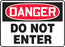 Accuform Signs¬Æ 10" X 14" Black, Red And White 4 mils Adhesive Vinyl Admittance And Exit Sign "DANGER DO NOT ENTER"