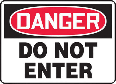 Accuform Signs¬Æ 7" X 10" Black, Red And White 4 mils Adhesive Vinyl Admittance And Exit Sign "DANGER DO NOT ENTER"