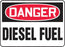 Accuform Signs¬Æ 7" X 10" Black, Red And White 0.055" Plastic Chemicals And Hazardous Materials Sign "DANGER DIESEL FUEL" With 3/16" Mounting Hole And Round Corner