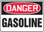Accuform Signs¬Æ 10" X 14" Black, Red And White 0.055" Plastic Chemicals And Hazardous Materials Sign "DANGER GASOLINE" With 3/16" Mounting Hole And Round Corner