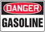 Accuform Signs¬Æ 7" X 10" Black, Red And White 0.040" Aluminum Chemicals And Hazardous Materials Sign "DANGER GASOLINE" With Round Corner