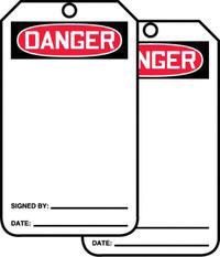 Accuform Signs¬Æ 5 7/8" X 3 1/8" PF-Cardstock Blank Tag DANGER (25 Per Pack)