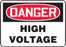 Accuform Signs¬Æ 7" X 10" Black, Red And White 0.040" Aluminum Electrical Sign "DANGER HIGH VOLTAGE" With Round Corner