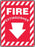 Accuform Signs¬Æ 14" X 10" White And Red 0.055" Plastic Fire And Emergency Sign "FIRE EXTINGUISHER (With Arrow)" With 3/16" Mounting Hole And Round Corner