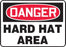 Accuform Signs¬Æ 7" X 10" Black, Red And White 0.040" Aluminum PPE Sign "DANGER HARD HAT AREA" With Round Corner