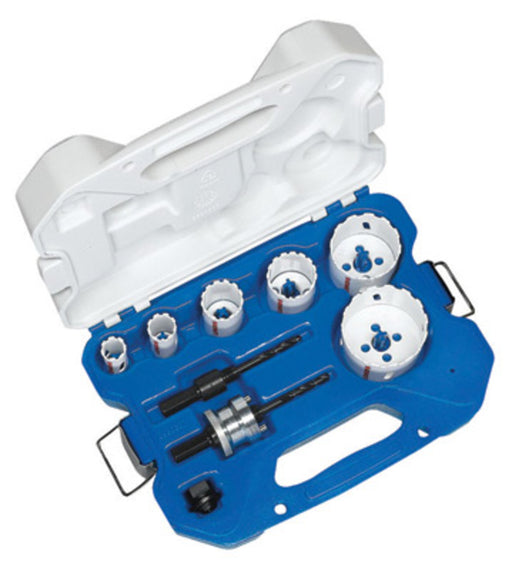 Lenox® Master Grit® 9 Piece Plumber's Hole Saw Kit (Kit Contents: 3/4", 7/8", 1 1/8", 1 1/2", 2 1/8", 2 9/16" Saws, 1/2" Shank 1L Standard And 1/2" Shank 2L Snap-Back™ Arbor And (1) Arbor Adapter), Package Size: 10 Each