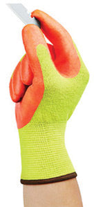 Ansell Size 9 Hi-Viz Yellow And Hi-Viz Orange HyFlex¬Æ Medium Weight Cut Resistant Gloves With Knit Wrist, DuPont‚Ñ¢ Kevlar¬Æ Lining And Foam Nitrile Coating