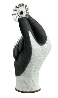 Ansell Size 8 HyFlex¨ Light Duty Cut Resistant Black Polyurethane Palm Coated Work Gloves With White Lycra¨ And DSM Dyneema¨ Liner And Knit Wrist