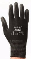 Ansell Size 10 SensiLite‚Ñ¢ Light Weight General Purpose Abrasion Resistant Black Polyurethane Dipped Palm Coated Work Gloves With Nylon Liner And Elastic Cuff