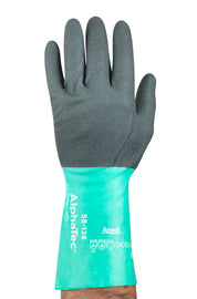 Ansell Size 10 Light Glass Green And Anthracite Gray AlphaTec¬Æ Nylon Lined Nitrile Chemical Resistant Gloves