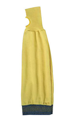 Ansell Yellow 22" Light Weight Kevlar¬Æ Cut Resistant Assembler Interlock Sleeve With Thumb Hole And Knit Cuff