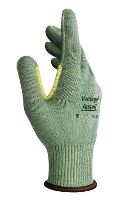 Ansell Size 8 Green Vantage¬Æ Medium Weight Cut Resistant Gloves With Knit Wrist, Kevlar¬Æ Poly Cotton Lined And Reinforced Thumb Crotch
