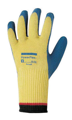 Ansell Size 10 PowerFlex¬Æ Plus Heavy Duty Cut Resistant Blue Natural Rubber Latex Palm Coated Work Gloves With DuPont‚Ñ¢ Kevlar¬Æ Liner And Knit Wrist