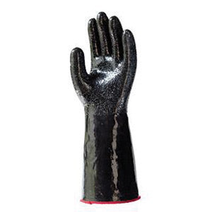 SHOWA‚Ñ¢ Size 11 Black 355mm Polyester Lined 15 Gauge Unsupported Neoprene Fully Coated Chemical Resistant Gloves With Rough Particle Finish And Gauntlet Cuff