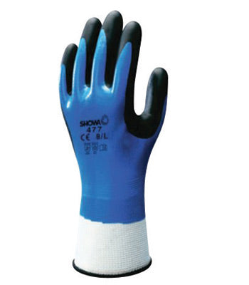 SHOWA‚Ñ¢ Size 7 Blue, White And Black Nitrile Polyester/Nylon Knit/Acrylic Terry Lined Cold Weather Gloves With Elastic Cuff And Wing Thumb