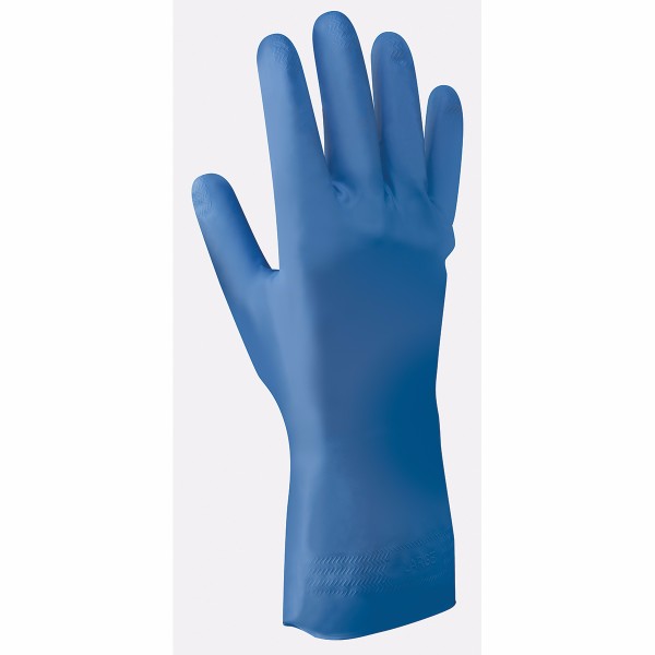 SHOWA‚Ñ¢ Size 8 Blue Nitri-Dex¬Æ 12" 9 mil Unsupported Nitrile Fully Coated Chemical Resistant Gloves With Textured And Tractor-Tread Finish And Gauntlet Rolled Cuff