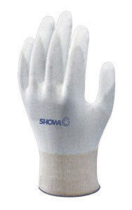 SHOWA Best® Glove 13 Gauge Abrasion Resistant White Polyurethane Palm Coated Work Gloves With White Seamless Nylon Knit Liner And Knit Wrist