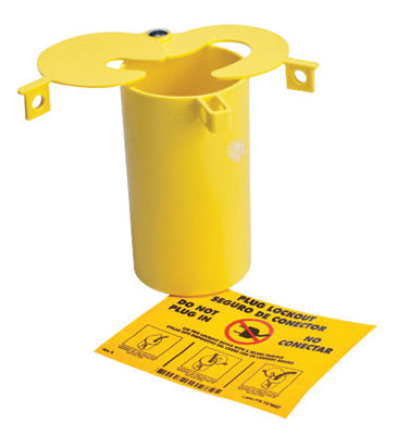 Brady¬Æ Yellow 3" X 5 1/2" Thermoplastic Prinzing 3-In-1 Plug Lockout With (2) Sliding Top Lids