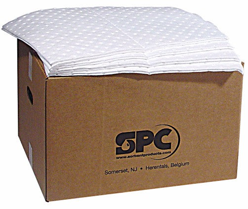 Brady¬Æ 15" X 19" SPC‚Ñ¢ SXT¬Æ Top Layer Blue And Bottom Layer White 3-Ply Meltblown Polypropylene Perforated Double Sided Light Weight Sorbent Pad (200 Per Case)
