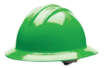 Bullard¬Æ Green HDPE Full Brim Hard Hat With 6 Point Rachet Suspension