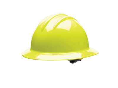 Bullard¬Æ Yellow HDPE Full Brim Hard Hat With 6 Point Rachet Suspension