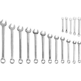 Stanley® Satin Finished Proto® Blackhawk™ 17 Piece 12 Point Metric Combination Wrench Set With Pouch