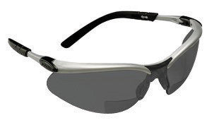 3M BX 2.5 Diopter Safety Glasses With Silver Black Nylon Frame And Gray Polycarbonate Anti-Fog Lens