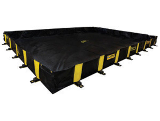 Justrite Manufacturing Co 12' X 20' X 12" QUICKBERM¬Æ Black And Yellow PVS Coated Fabric Rigid-Lock Spill Containment Berm With Spill Capacity Of 1795 Gallons