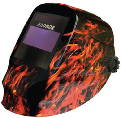 Radnor¬Æ RD48 Black And Red Welding Helmet With 5 1/4" X 4 1/2" Variable Shade 9-13 Auto Darkening Lens And Blaze II Graphics
