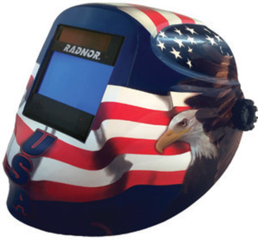 Radnor¬Æ RDX60 Red, White, And Blue Welding Helmet With 5 1/4" X 4 1/2" Variable Shade 5-14 Auto Darkening Lens And Allegiance Graphics