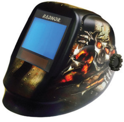 Radnor¬Æ RDX81 Black Welding Helmet With 5 1/4" X 4 1/2" Variable Shade 5-14 Auto Darkening Lens And Incinerator Graphics