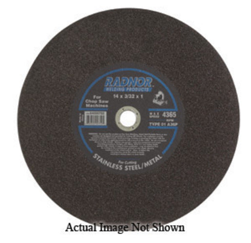 Radnor¬Æ 12" X 3/32" X 1" A36P Aluminum Oxide Reinforced Type 1 Cut Off Wheel For Use With Chop Saw On Metal