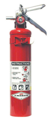 Amerex¬Æ 2.5 Pound Stored Pressure ABC Dry Chemical 1A:10B:C Multi-Purpose Fire Extinguisher For Class A, B And C Fires With Anodized Aluminum Valve, Vehicle Bracket And Nozzle