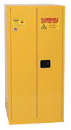 Eagle 60 Gallon Yellow 18 Gauge Steel Safety Storage Cabinet With (2) Manual Close Doors, (2) Shelves, (2) Vents And 3-Point Latch System (For Flammable Liquids)