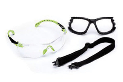 3M‚Ñ¢ Solus‚Ñ¢ 1000 Series Kit With Green And Black Polycarbonate Safety Glasses With Clear Scotchgard‚Ñ¢ Anti-Fog Lens, Removable Foam Gasket And Elastic Strap