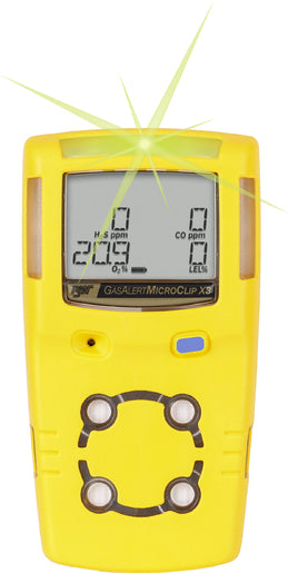 BW Technologies by Honeywell GasAlertMicroClip X3 Portable Hydrogen Sulfide And Oxygen Monitor