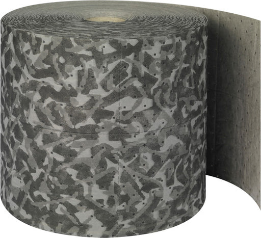 Brady¬Æ 15" X 150' SPC‚Ñ¢ BattleMat‚Ñ¢ Gray 2-Ply Polypropylene Double Perforated Heavy Duty Camoflage Sorbent Roll, Perforated Every 12" And Up The Center