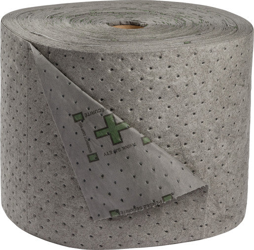 Brady¬Æ 15" X 150' SPC‚Ñ¢ Gray 2-Ply Meltblown Polypropylene Dimpled Heavy Weight High Traffic Sorbent Roll, Perforated Every 18"