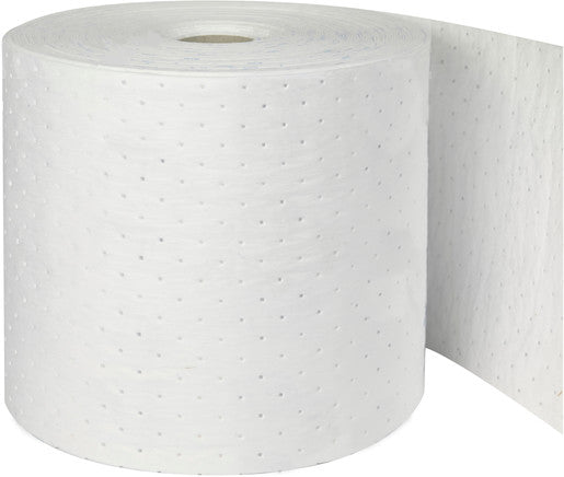 Brady¬Æ 15" X 150' SPC‚Ñ¢ Oil Plus‚Ñ¢ White 3-Ply Meltblown Polypropylene Dimpled Heavy Weight Sorbent Roll, Perforated Every 12" (1 Per Bag)