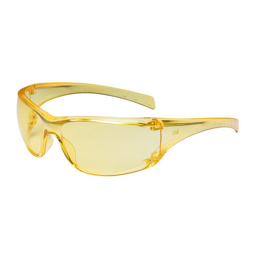 3Mª Virtuaª Clear Frame Safety Glasses With Amber Anti-Scratch Hard Coat Lens
