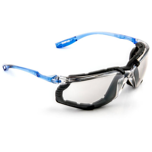 3Mª Virtuaª Blue And Clear Frame Safety Glasses With Mirror Anti-Fog, Indoor/Outdoor Mirror Lens