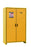 Justrite¬Æ 45 Gallon Yellow Melamine Resin And Steel EN Flammable Safety Cabinet With (3) Adjustable Shelves And (2) Self-Closing Flame Retardant Doors