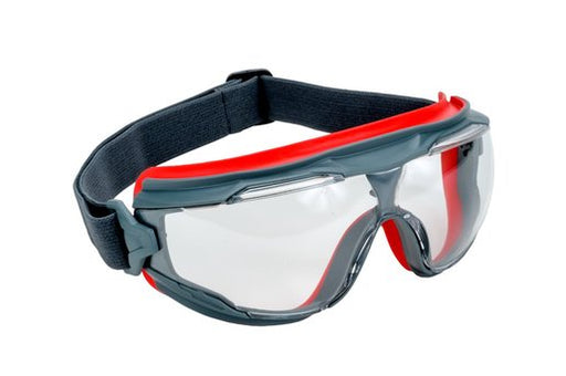 3M‚Ñ¢ Solus‚Ñ¢ 500 Series Indirect Vent Goggles With Gray And Red Frame, Clear Scotchgard‚Ñ¢ Anti-Fog Lens And Adjustable Elastic Strap