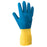 Radnor¬Æ Size 9 Yellow 12" Flock Lined 22 Mil Latex Gloves With Blue Neoprene Coating And Embossed Grip Pattern