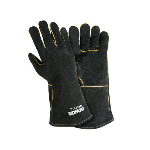 Radnor¬Æ Large Black 14" Select Shoulder Split Cowhide Cotton Sock Lined Welders Gloves With Wing Thumb