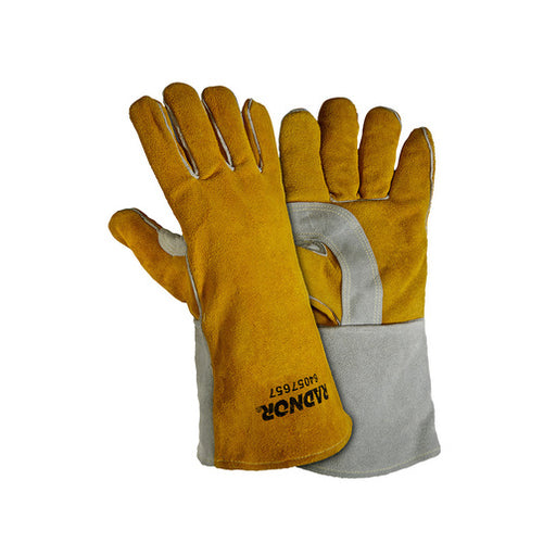 Radnor¬Æ Large Bourbon Brown 14" Premium Side Split Cowhide Cotton/Foam Lined Insulated Welders Gloves With Double Reinforced, Wing Thumb
